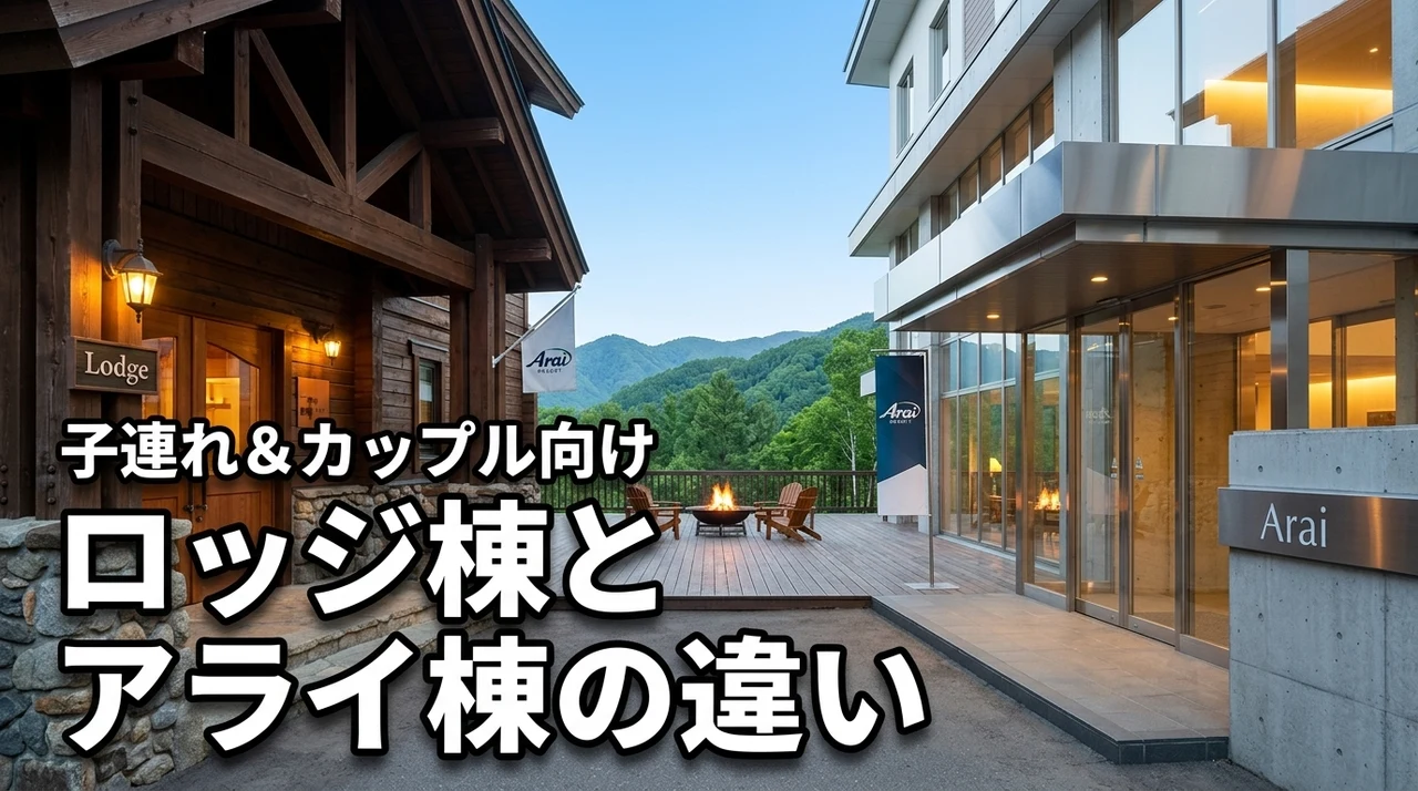 ロッテアライリゾートのロッジ棟とアライ棟の違いは？子連れやカップルで迷う方へ解説