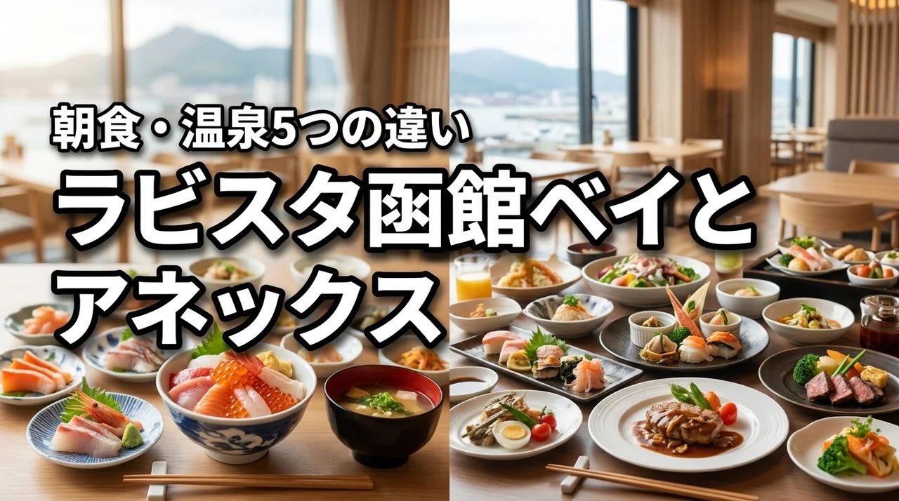 ラビスタ函館ベイとアネックスの違いを5項目で比較！朝食や温泉の魅力を網羅