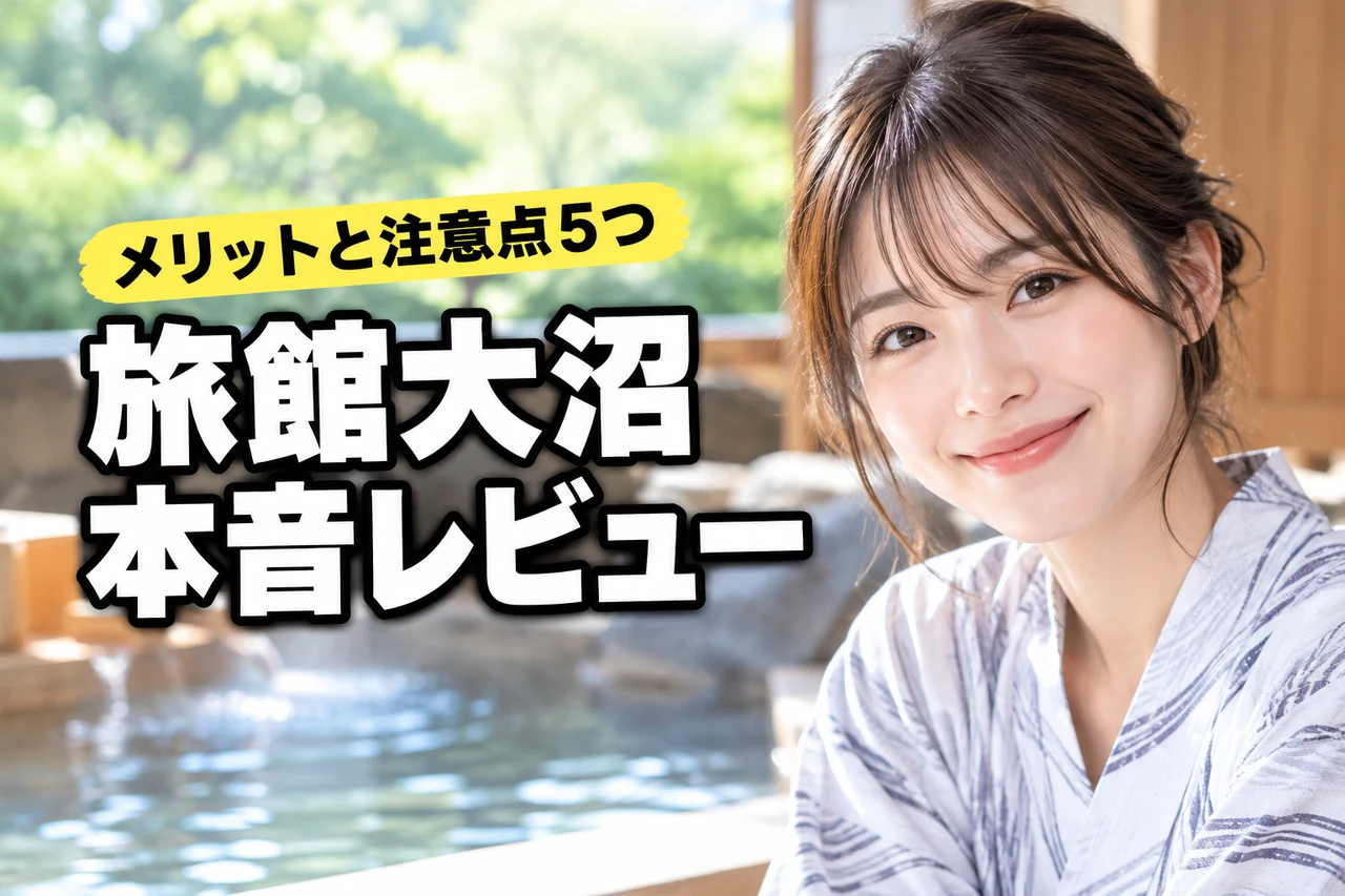 東鳴子温泉の旅館大沼に泊まった本音レビュー！5つのメリットと注意点を紹介（記事のアイキャッチ画像）